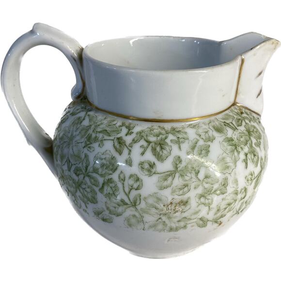 Vtg GBM CARLSBAD Floral Teapot Green Roses FOR DISPLAY - Picture 1 of 12